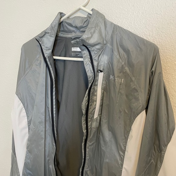 Marmot Jackets & Blazers - Marmot Lightweight Windbreaker Jacket Size Medium Gray White Hiking